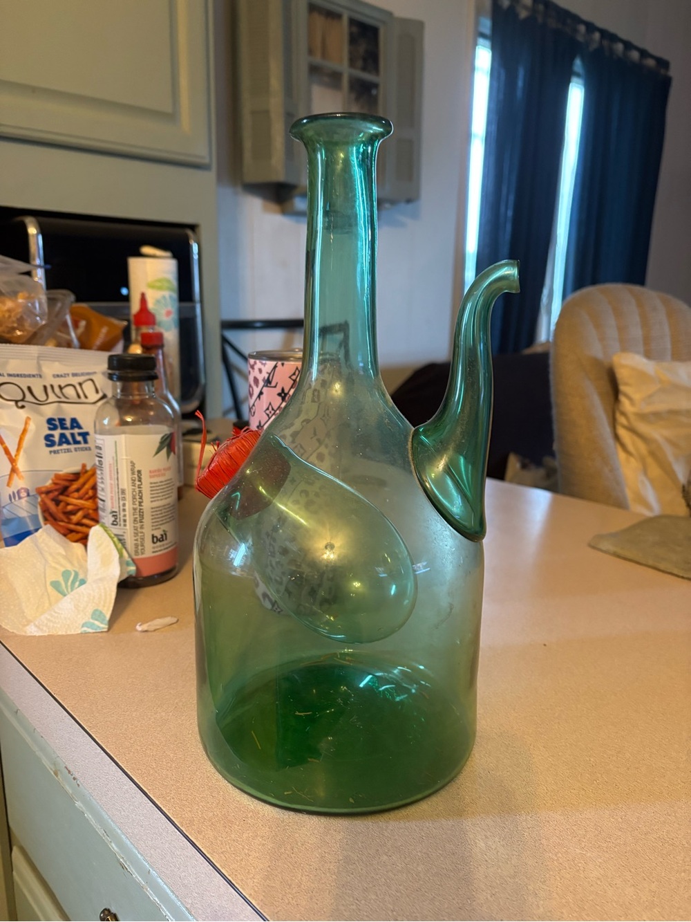 Vintage Italian blown glass wine decanter